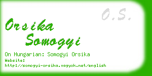 orsika somogyi business card